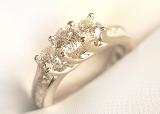3 diamond antique engagement ring